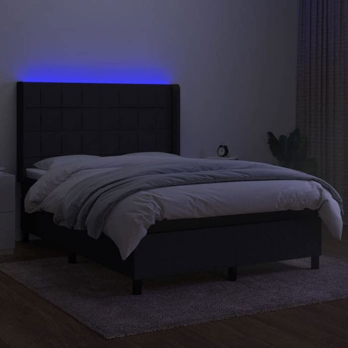 VidaXL Sommier à Lattes de Lit avec Matelas et LED, Lit Rembourré, Lit Double, Lit Adulte de Chambre à Coucher Intérieur, 3138319