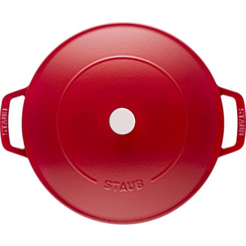 Staub Braiser Saut? Pan, Cherry, 28cm, Double-Handled, Cast Iron Enamel, Induction Compatible [Official Japanese Product] Braiser Z1033-422