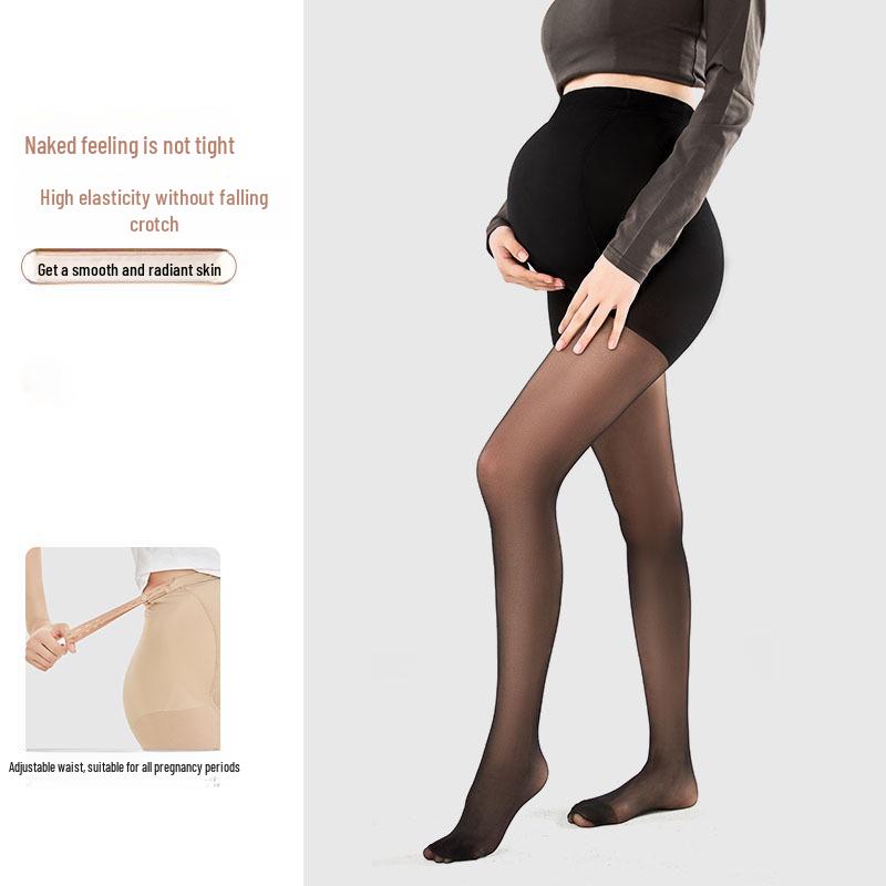 

Колготки для беременных с защитой от зацепов, регулируемые, большого размера, с поддержкой живота, телесного цвета, без спадающих линий, весна/лето. One Size