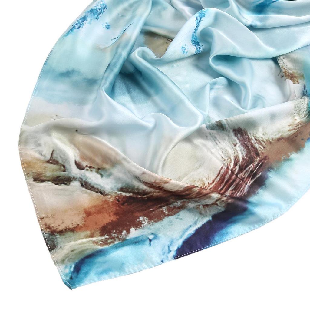 Silk Printed Ethnic Headscarf Shawl - 180x85cm