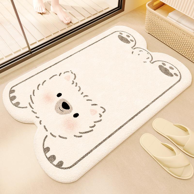 Cartoon Bathroom Floor Mat Absorbent Quick Drying Foot Mat Wear-resistant Toilet Anti Slip Mat