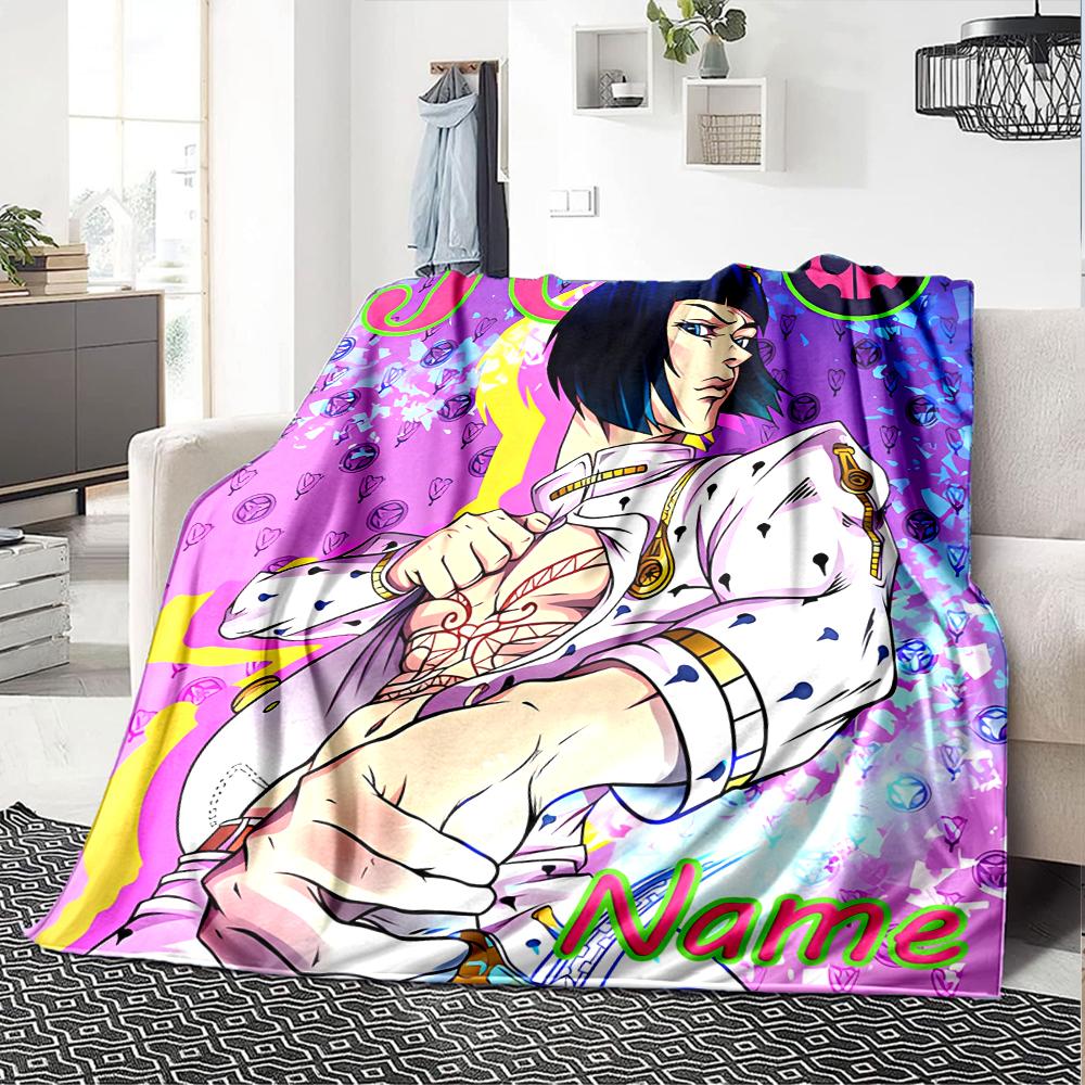 Customiz Name Personality JoJo's Bizarre Adventure Blanket Soft &Warm Sofa Office Bed Travel Lunch Break Blanket, Gift Suitable All Seasons