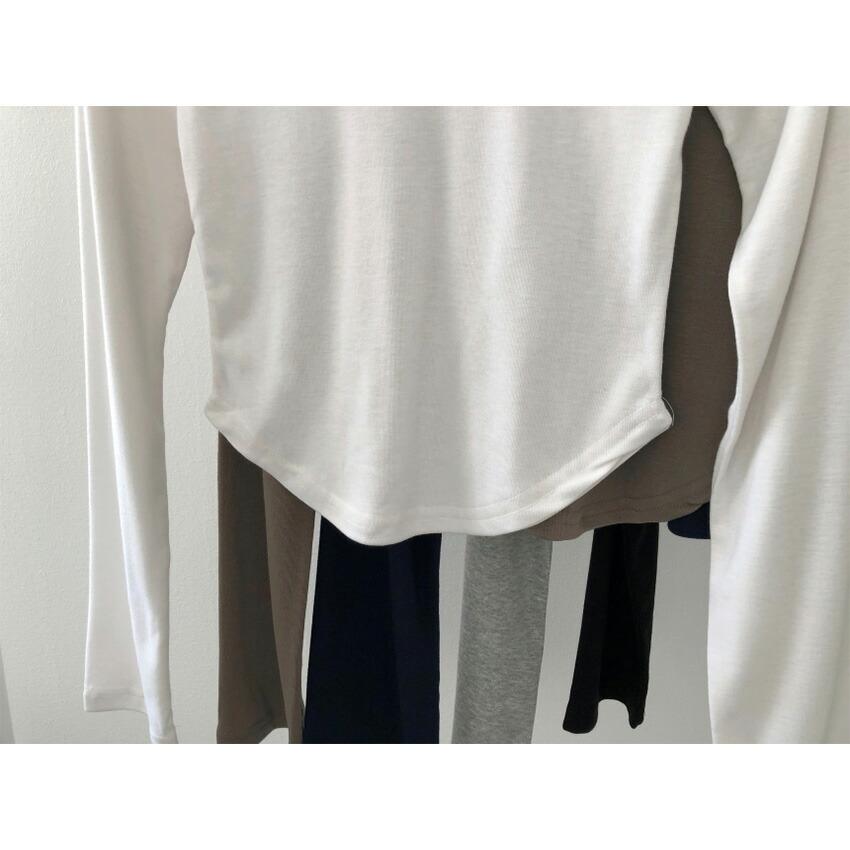 tops Women's Korean Fashion Tops Cut and Sew Long Sleeve Cropped Short Length Slim Stretch Plain Solid Color Affordable Simple Feminine Casual Autumn