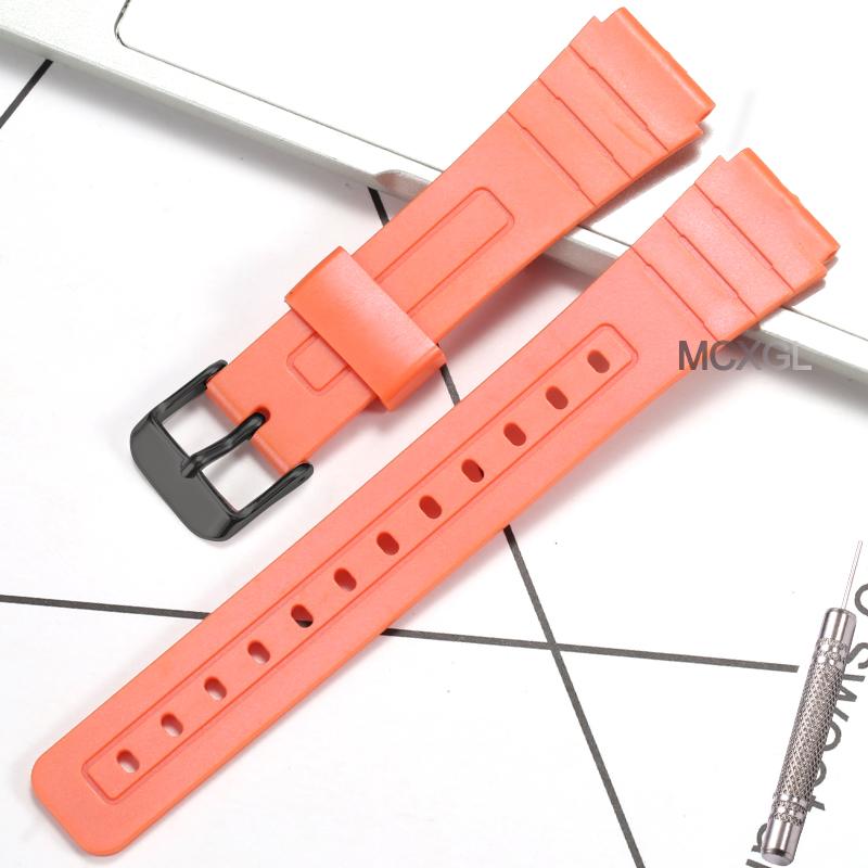 Resin Watch Accessories Suitable for Casio F-91W F-84 F-94 F-105 Men's Replacement Band  Waterproof Watch Band Rubber Strap