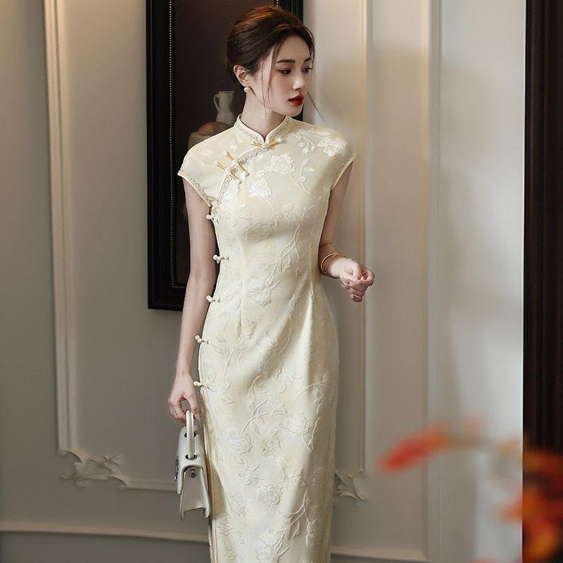 Sleeveless national style new Chinese daily Suzhou long cheongsam improved young 1011 new women's high sense summer
