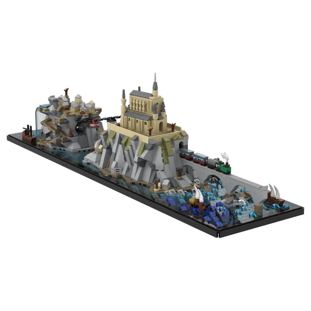 MOC Islands Architecture Bricks Model Isolated Island On the Sea Creative Building Blocks Assembly Toys Children Birthday Gifts