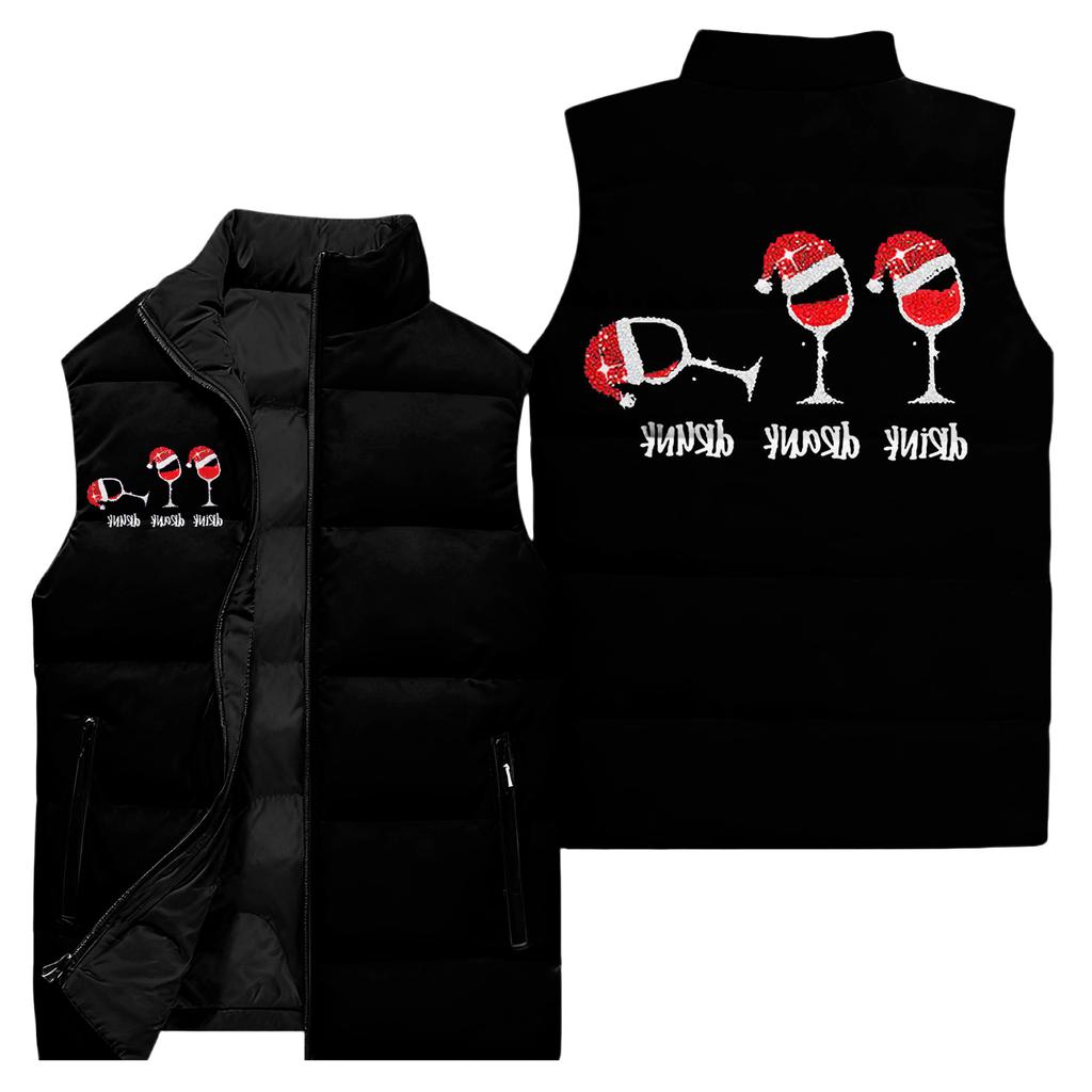 Ladies' Casual And Fashionable Sleeveless Vest Christmas Printed Cotton Jacket