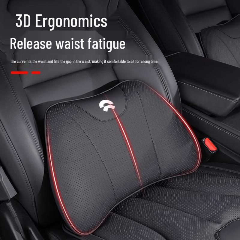 Compatible with Nio ES6, EC6, ES8, ET5, ET7, ES7: Car Neck Pillow & Lumbar Support Cushion.