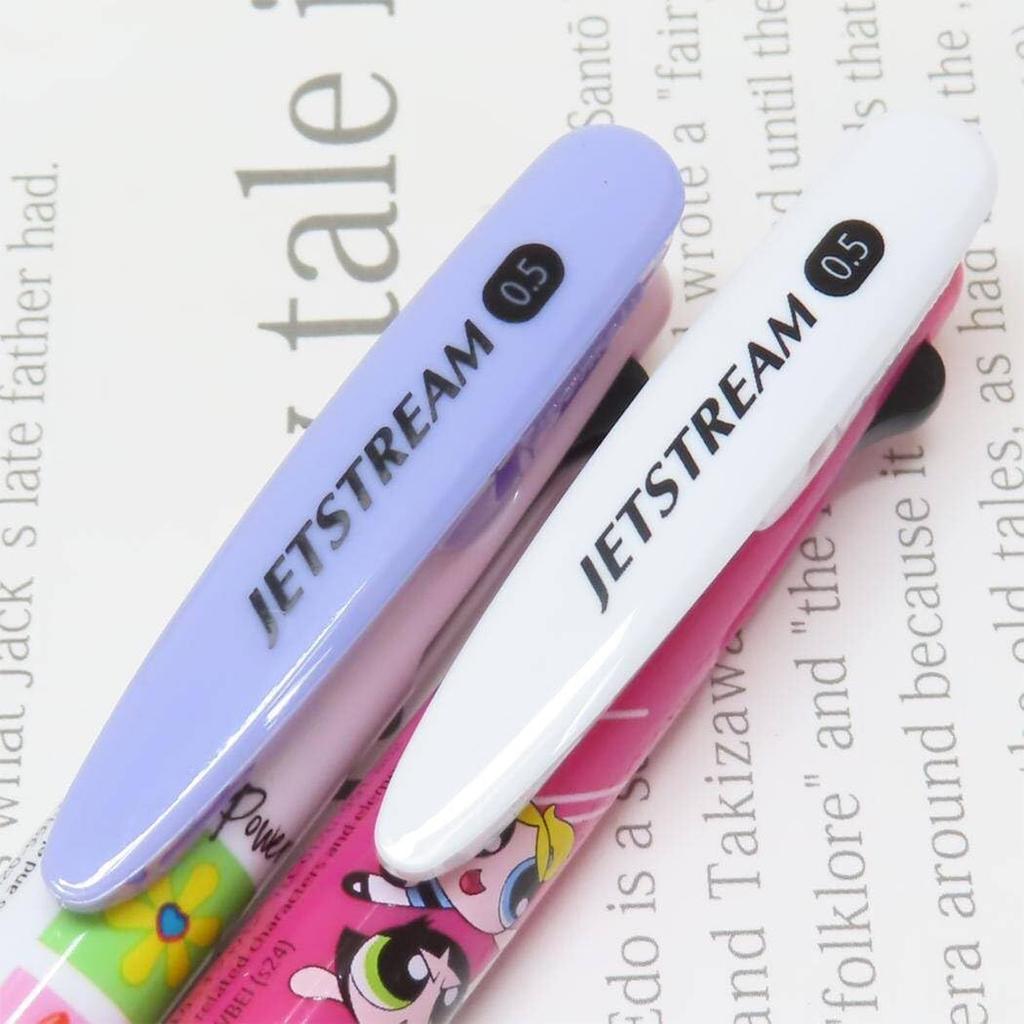 Powerpuff Girls Ballpoint Pen, 3-Color Jetstream 0.5mm, Made In Japan, JUMP & TOUCH Set (Pen, Name Sticker)