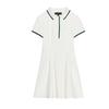 Women's Spring Clothing French Style Preppy Style Lapel Short Sleeve Wavy Style Wide Hem Rib Short Dress 4661306