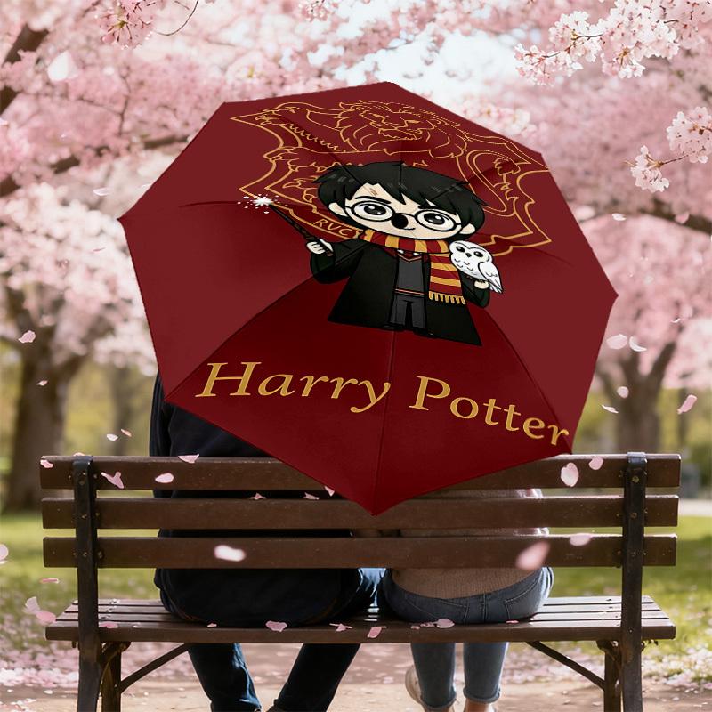 1PC Warner Harry Potter Hogwarts Umbrella-8-Rib Reinforced, Automatic Open, Lightweight & Durable-A74