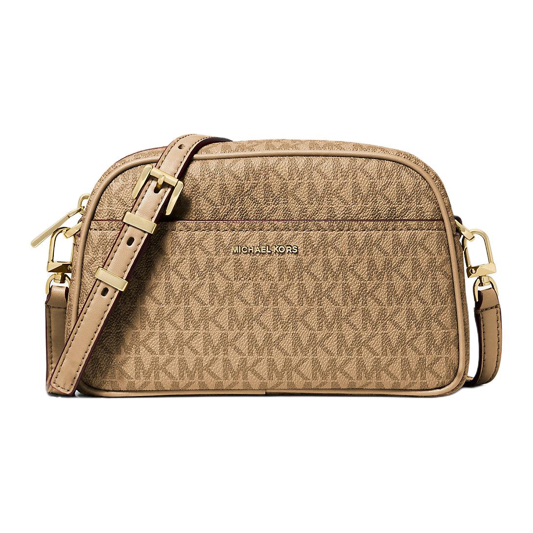 

Michael Kors MK Jet Set Logo Print Coated Canvas Shoulder Bag Small Women bags Brown 32F5GJ6C5V-HUSK Basic Set (Bag)