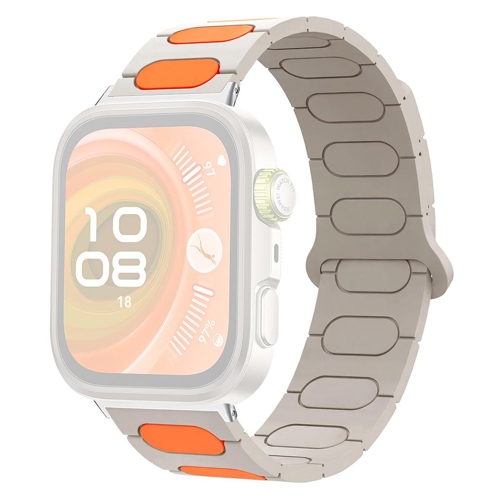 Oval Design Magnetic Strap for Huawei Watch Fit 4 Pro/Fit 4/Fit 3 Silicone Watch Band Dual Color