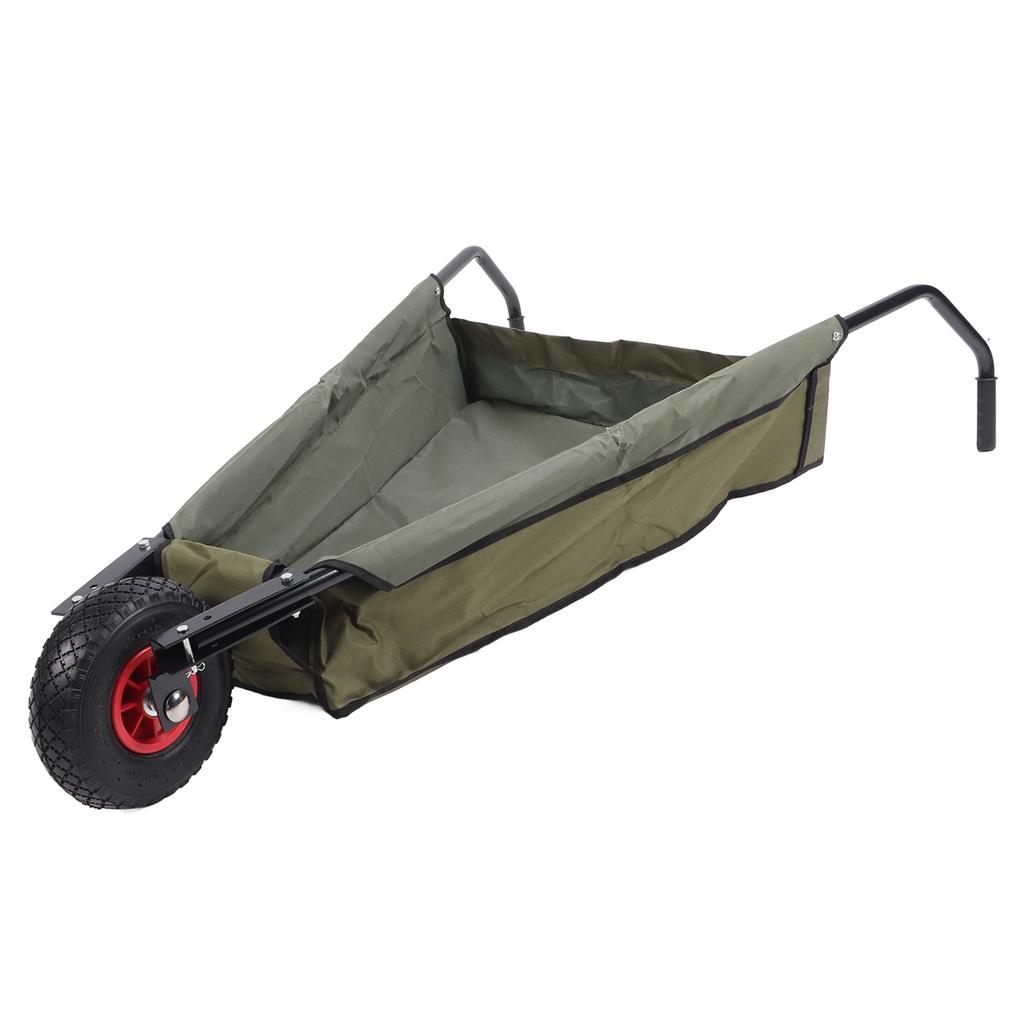 Collapsible Garden Wheelbarrow Steel Tube Large Capacity Bag Foldable Yard Cart for Grass Weeds Bark Soil