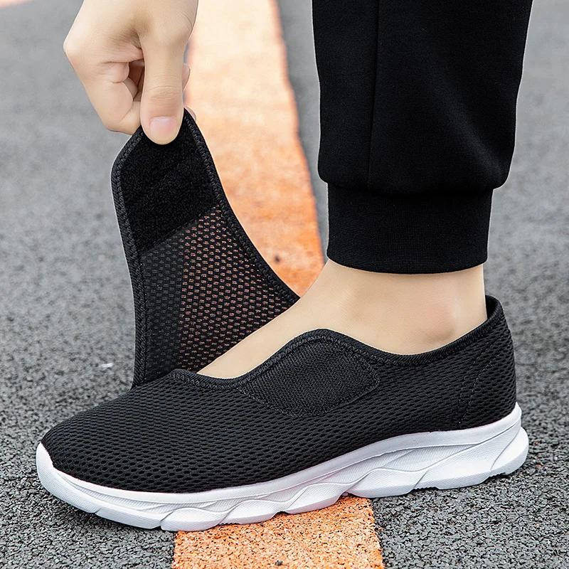 Fashion Sneakers Men Orthopedics Wide Feet Swollen Walking Casual Shoes Thumb  Adjusting Soft Comfortable Light Man Shoes Black