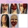Straszna Halloweenowa Maska Duch z Lateksu Horror Cosplay Rekwizyty Zgnita Twarz Nakrycie Głowy