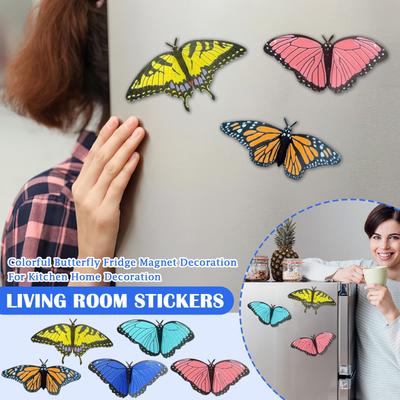 Refrigerator Butterfly Magnet - Colorful Butterfly Fridge Magnet Decoration For Kitchen Home Decoration