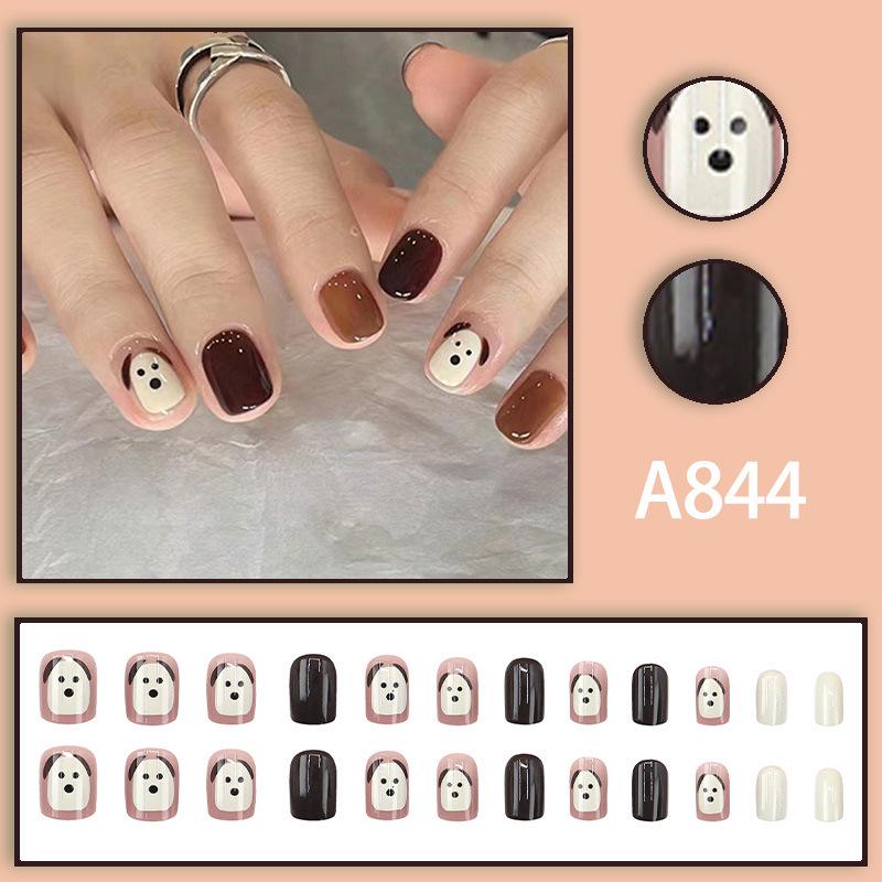 Maillard Pacha Dog Autumn/Winter Caramel Color Block Nail Art Stickers