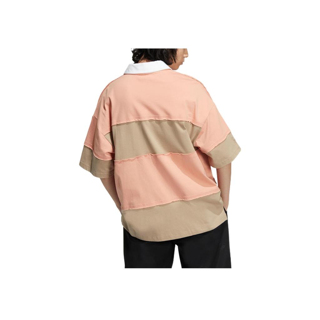 Adidas Originals Trefoil Colorblock Patch Polo Shirt Unisex Tops Pink HR3468