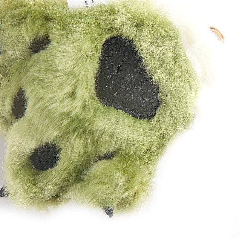 Simulation Tiger Paw Plush Toy Animal Pendant Leopard Keychain School Bag