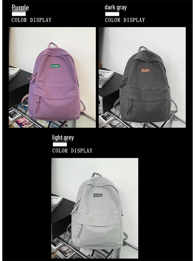 Men's Student Canvas Backpack - Japanese Style, Large Capacity, Ideal for College, High School, Travel