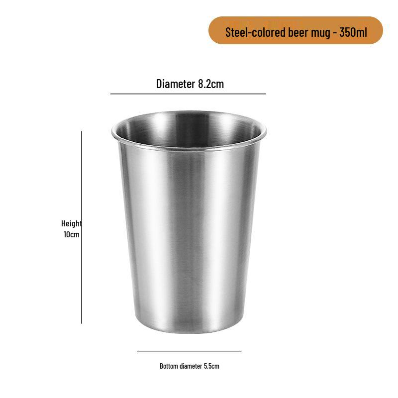 Gold 304 Stainless Steel Beer Mug - Single Layer, Stackable Outdoor Cup for Cold Drinks
