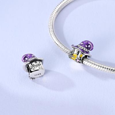Luminous Magic Hat House Bead Copper Plated Original Beads Fit Originalcharms Bracelet Beads Jewelry Gifts For Women