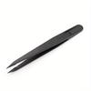 8pcs/set Portable Black Straight Bend Anti-static Plastic Tweezer Heat Resistant Repair Tool