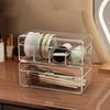 Clear Makeup Brush Holder Plastic Cosmetic Storage Box Durable Transparent Storage Box  Living Room