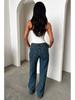 European & American Retro High-Waisted Straight Leg Women's Jeans - Fashionable Loose Denim Pants