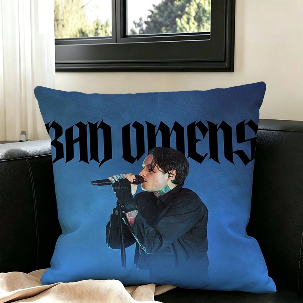 Bad Omens Noah Sebastian Square Double-Sided printed Pillow Case Bedroom Bedside Pillow Sofa Cushion Cover