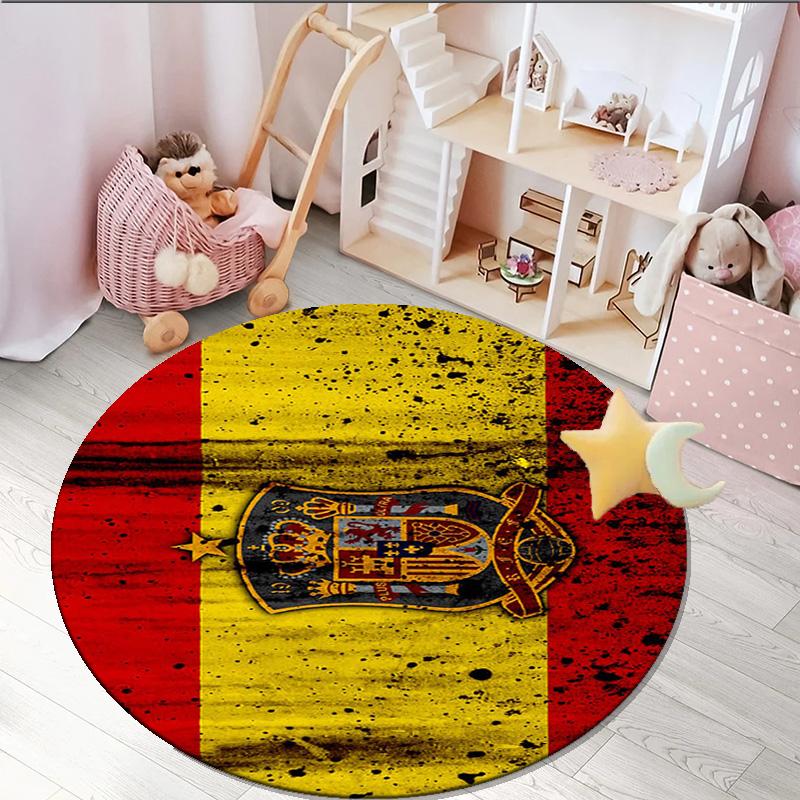 1PCS Tappeto Rotondo FC Barcellona Stemma Stampato Tappeto Rotondo per Area, Tappeto per Casa Ufficio, Tappeto Rotondo per Sedia, Tappeto Decorativo Regali per Fan Regalo di Natale