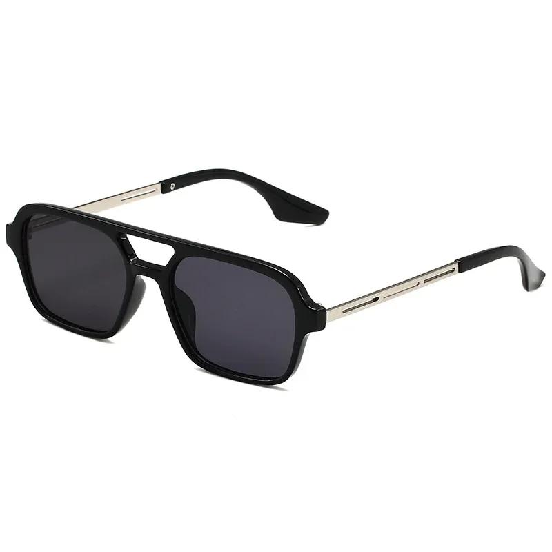 Retro Square Sunglasses New Trend Outdoor Uv400 Popular Travel Pilot Korean Box Retro Sun Glasses Brand Designer