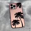 Summer Coconut Tree Silver Phone Case for iPhone 12 Pro Max/13/14/15/16/17