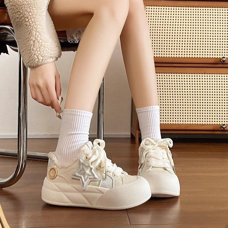 Girls shoes new winter children middle and older children two cotton board shoes girls velvet soft baseplate shoes