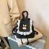Pu Dot Pattern Mini Backpack For Women With Lace Detail For Daily Use