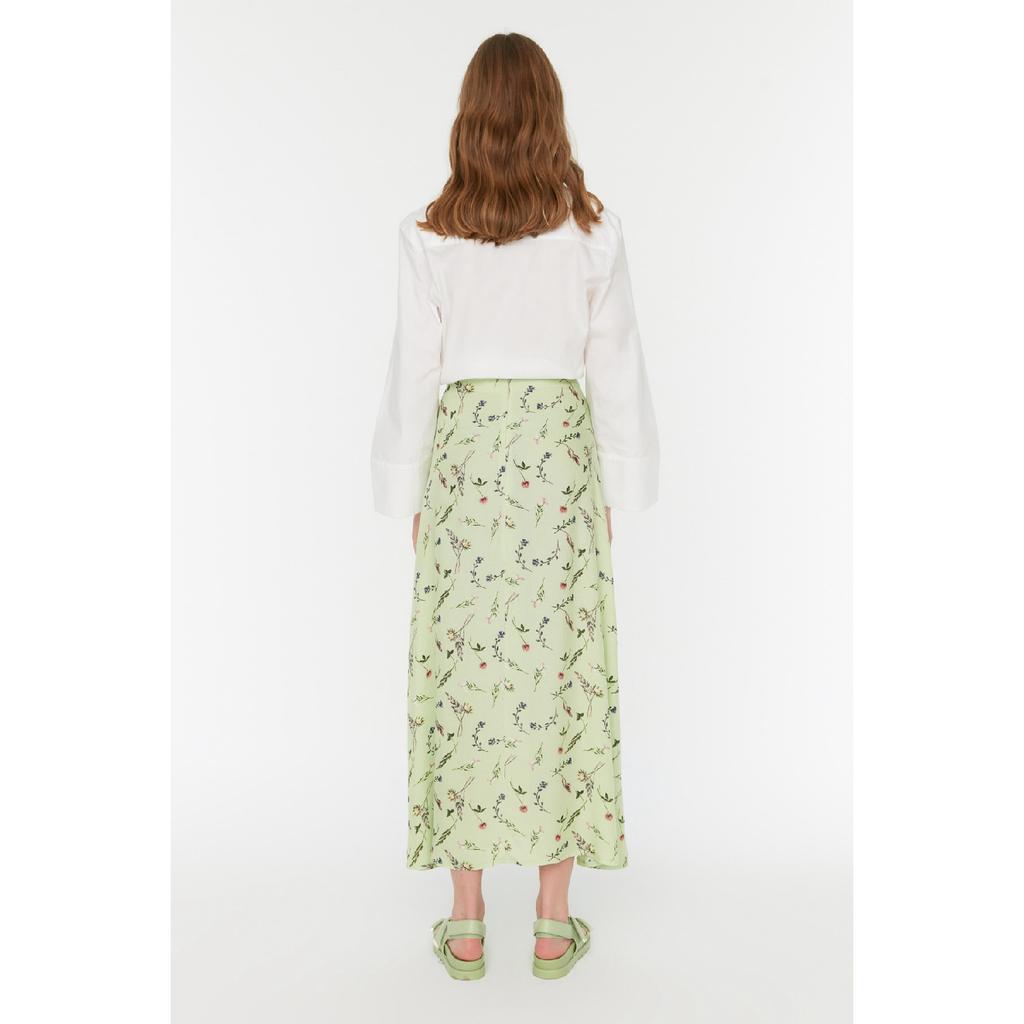 Black Polka Dot Patterned Bell Woven Skirt Tctss22ee0006