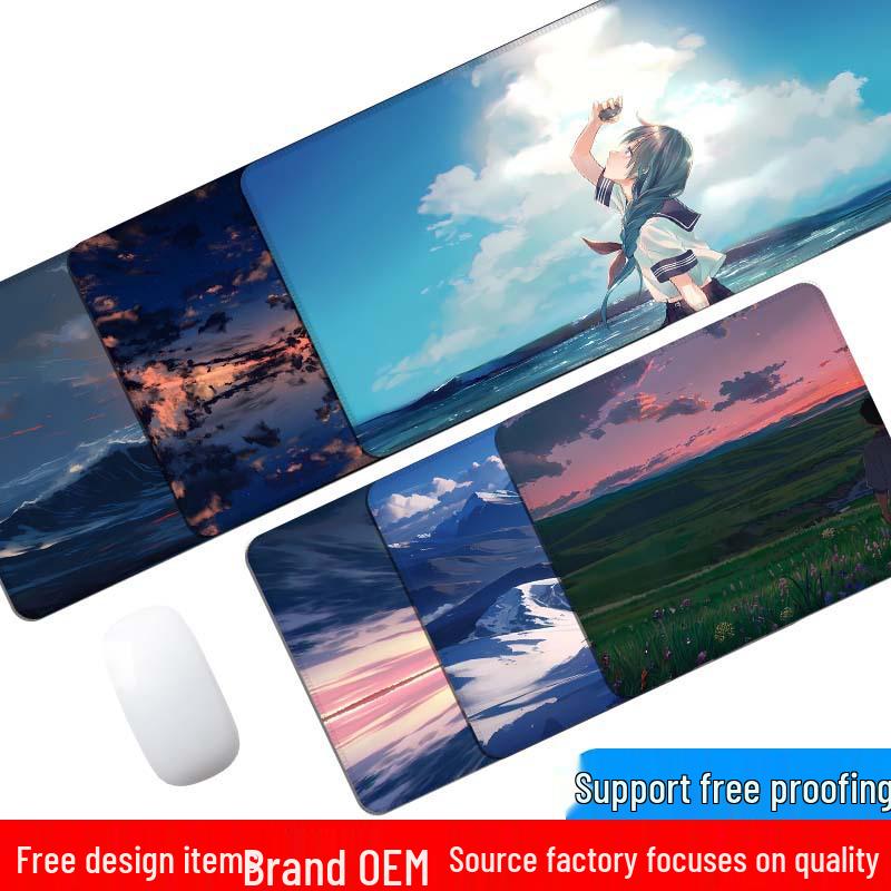 Extra Large Mountain Landscape Mouse Pad with Thickened Lock Edge for Office Desks