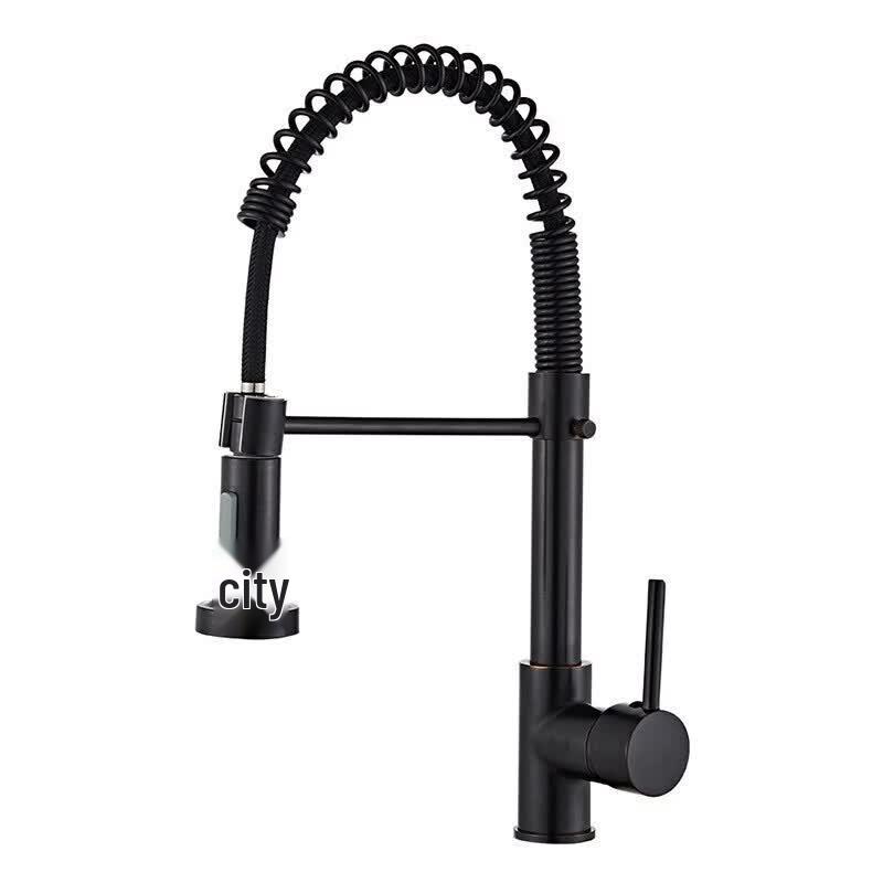 TLXT Wall-Mounted Pull-Out Kitchen Spring Faucet