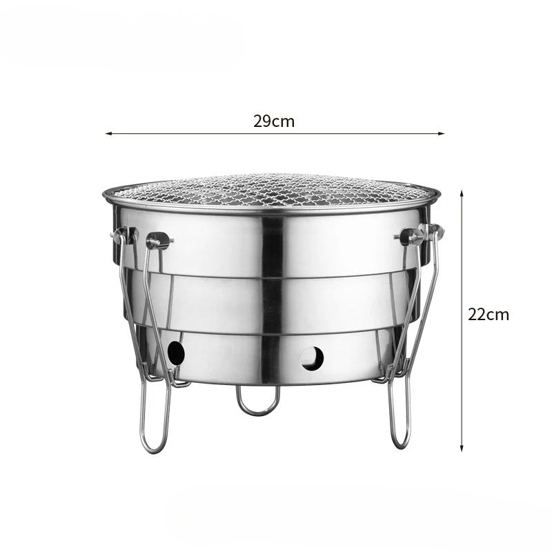 Outdoor BBQ Klappbar Teilbar Tragbar Edelstahl Feuerstelle Kochzubehör Picknick Holzkohle Grillmaschine Campingausrüstung