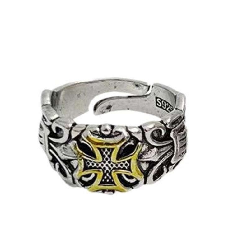 Mythological Tridents Styles Adjustable Rings For Men Alloy Construction Elegant Mens Accessory