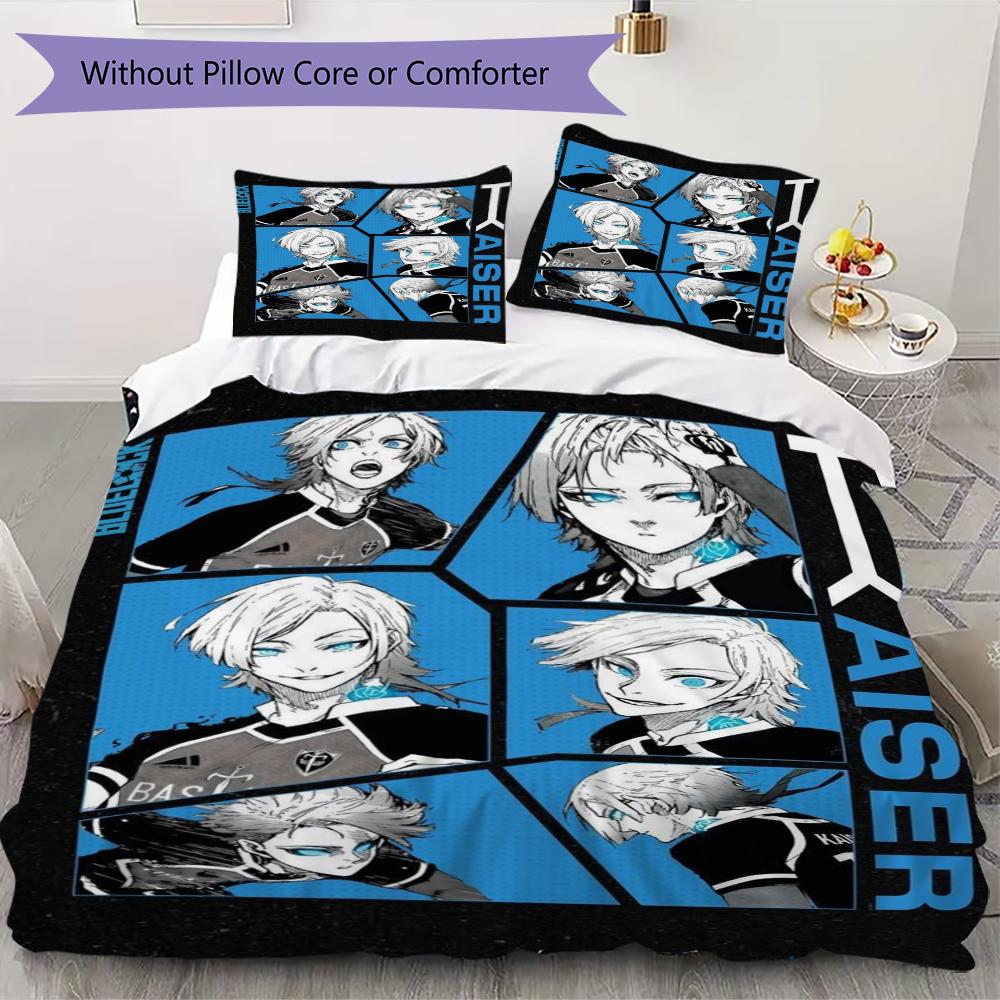 

BlueLock Pattern Bedding uilt Set uilt Cover Pillowcase Home Decoration Birthday Gift (1 * duvet cover + 2 * pillowcase without core) 135x200cm