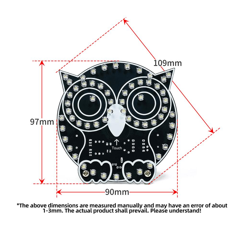 DIY Soldering Learning Kit Touch Control Owl LED Light Electronic Practice for Beginners Education Kit DC 5V