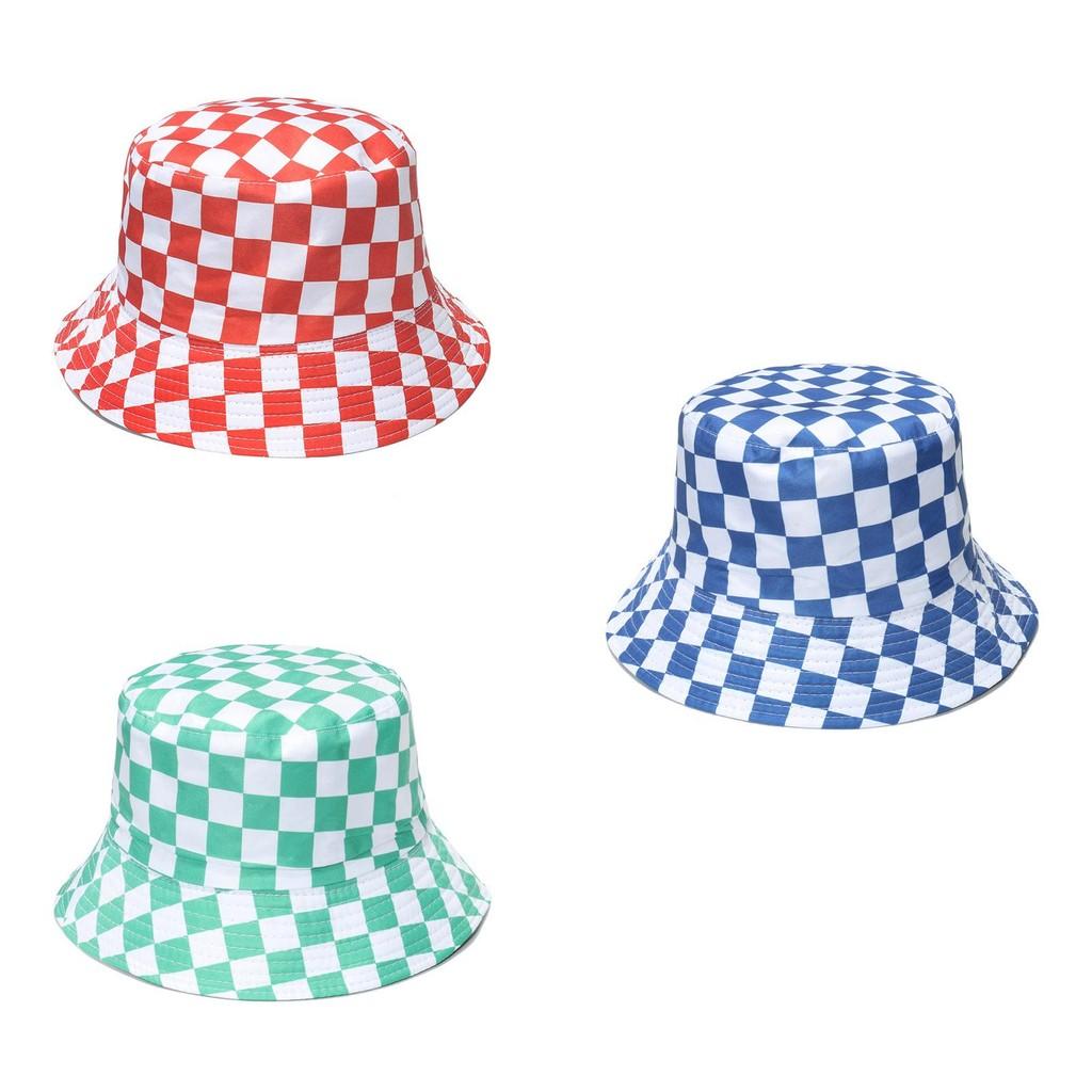 Stylish Retro Fisherman Hat Women's Sun Protection Plaid Bucket Hat Street Style