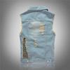 Korean Style Slim Fit Men's Light Denim Vest with Pockets