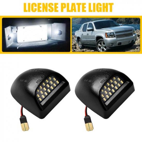 2x 6000K White LED Tag License Plate Light Rear For 2002-2006 Cadillac Escalade