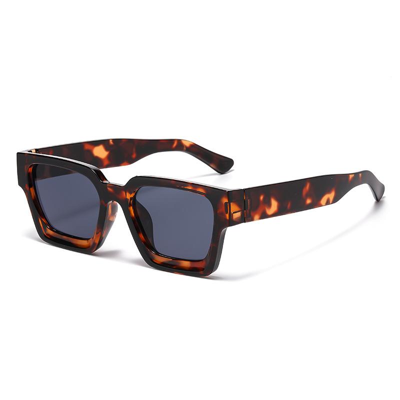 Minimalistyczne Okulary Przeciwsłoneczne z Grubą Oprawką, Modne Streetwear, Wszechstronne Kwadratowe Oprawki, Ochrona UV, Ochrona Przeciwsłoneczna 8539