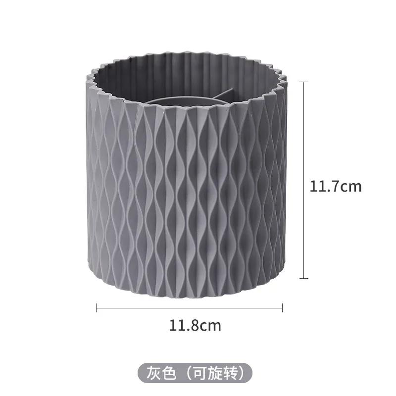 Rotating Makeup Brush Holder Cosmetic Storage Box Desktop Sundries Container Dustproof Lipstick Eyeliner Holder Makeup