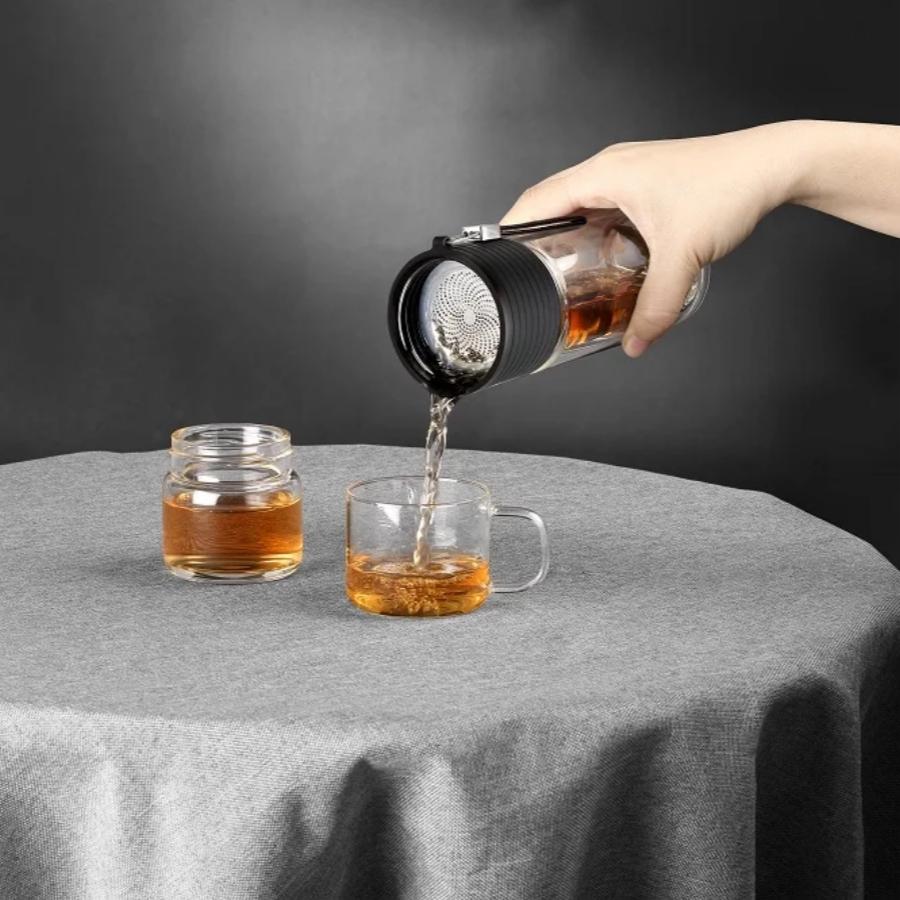 SAMADOYO Tea Separation, Heat-resistant Glass Brewing, Tea Filtration, Portable Cup, Outdoor Portable Travel Vehicle Water Cup