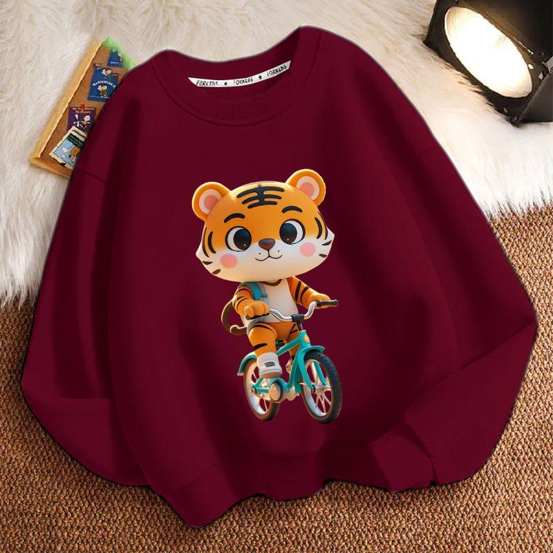 Roztomilá mikina s kapucí pro děti s malým tygříkem, ležérní top pro chlapce a dívky na jaro a podzim